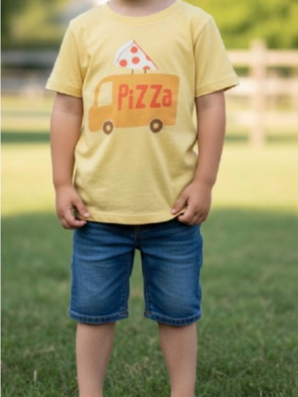 Winter Water Factory Kids Graphic Short Sleeve Tee Organic Cotton Pizza Truck